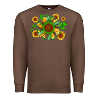 Chestnut st patricks sunflowers with shamrock and glitters with leopard Premium Sweatshirt - Artiststas