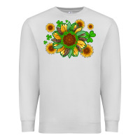 Dove Grey st patricks sunflowers with shamrock and glitters with leopard Premium Sweatshirt - Artiststas