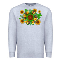 Heather Grey st patricks sunflowers with shamrock and glitters with leopard Premium Sweatshirt - Artiststas