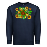 Navy st patricks sunflowers with shamrock and glitters with leopard Premium Sweatshirt - Artiststas