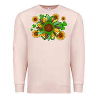 Pale Pink st patricks sunflowers with shamrock and glitters with leopard Premium Sweatshirt - Artiststas