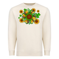 Sandshell st patricks sunflowers with shamrock and glitters with leopard Premium Sweatshirt - Artiststas