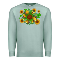 Seafoam st patricks sunflowers with shamrock and glitters with leopard Premium Sweatshirt - Artiststas