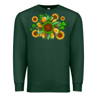 Sports Green st patricks sunflowers with shamrock and glitters with leopard Premium Sweatshirt - Artiststas