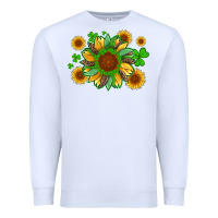 White st patricks sunflowers with shamrock and glitters with leopard Premium Sweatshirt - Artiststas