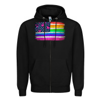 Black american flag and lgbt flag  background Zipper Hoodie - HRA Design Shop