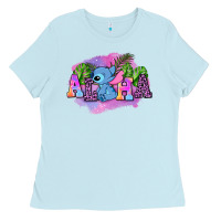 Baby Blue aloha stitch Ladies Tee - AdoDesignShop