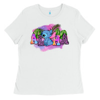 White aloha stitch Ladies Tee - AdoDesignShop
