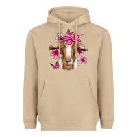 Mushroom pink floral bandana goat Heavyweight Hoodie - Jasminsmagicworld