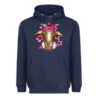Pink Floral Bandana Goat Heavyweight Hoodie | Teevron