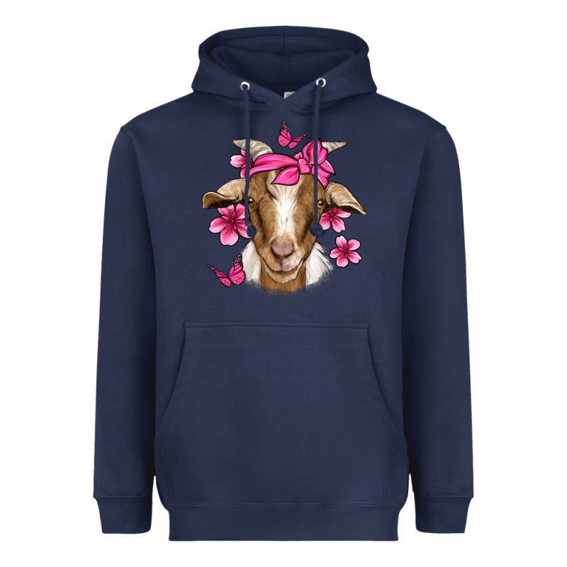 Pink Floral Bandana Goat Heavyweight Hoodie by Jasminsmagicworld | Teevron