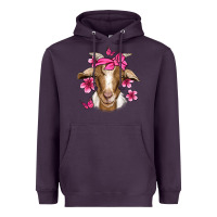 Plum pink floral bandana goat Heavyweight Hoodie - Jasminsmagicworld