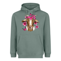 Sage pink floral bandana goat Heavyweight Hoodie - Jasminsmagicworld