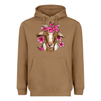 Toasted Coconut pink floral bandana goat Heavyweight Hoodie - Jasminsmagicworld
