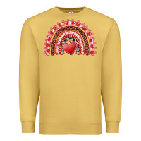 Antique Gold valentine's day rainbow with heart Premium Sweatshirt - AdoDesignShop