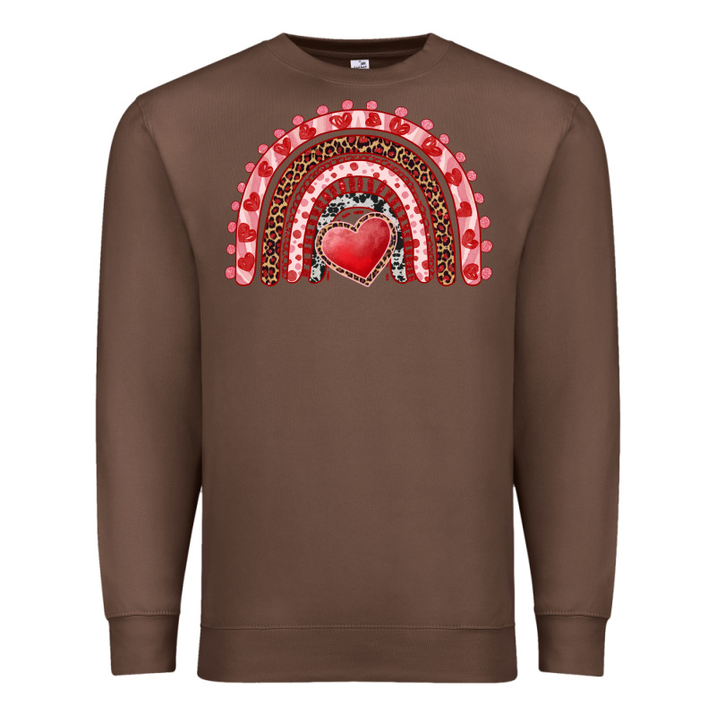 Valentine's Day Rainbow With Heart Premium Sweatshirt by AdoDesignShop | Teevron