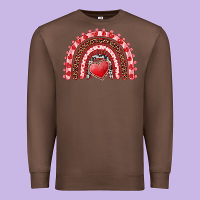 Valentine's Day Rainbow With Heart Premium Sweatshirt Designed By Adodesignshop