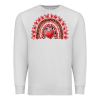 Dove Grey valentine's day rainbow with heart Premium Sweatshirt - AdoDesignShop