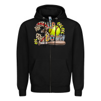 Black three up down softball Zipper Hoodie - RacoonDesign