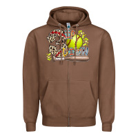 Chestnut three up down softball Zipper Hoodie - RacoonDesign