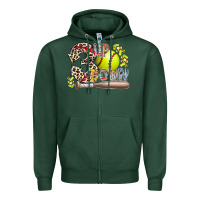 Sports Green three up down softball Zipper Hoodie - RacoonDesign