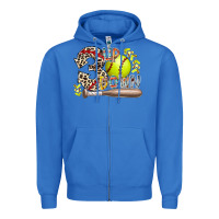 True Royal three up down softball Zipper Hoodie - RacoonDesign
