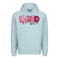Blue Mist valentine's day loved john 3 16 Premium Hoodie - MaliasSmallBusiness