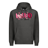 Charcoal Heather valentine's day loved john 3 16 Premium Hoodie - MaliasSmallBusiness