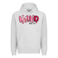 Dove Grey valentine's day loved john 3 16 Premium Hoodie - MaliasSmallBusiness