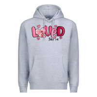 Heather Grey valentine's day loved john 3 16 Premium Hoodie - MaliasSmallBusiness