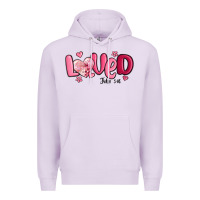 Lilac valentine's day loved john 3 16 Premium Hoodie - MaliasSmallBusiness
