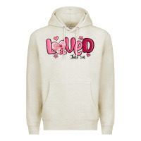 Oatmeal Heather valentine's day loved john 3 16 Premium Hoodie - MaliasSmallBusiness