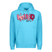 Ocean Blue valentine's day loved john 3 16 Premium Hoodie - MaliasSmallBusiness