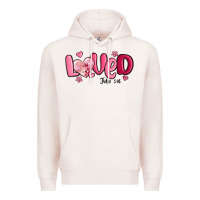Pale Pink valentine's day loved john 3 16 Premium Hoodie - MaliasSmallBusiness