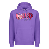 Purple valentine's day loved john 3 16 Premium Hoodie - MaliasSmallBusiness