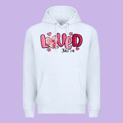 Valentine's Day Loved John 3 16 Premium Hoodie Designed By Maliassmallbusiness