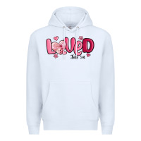 White valentine's day loved john 3 16 Premium Hoodie - MaliasSmallBusiness