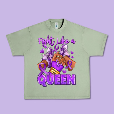 Fight Like A Queen Lupus Awareness Afro Girl Sneak Urban Heavy Tee Designed By Ranaportraitstore