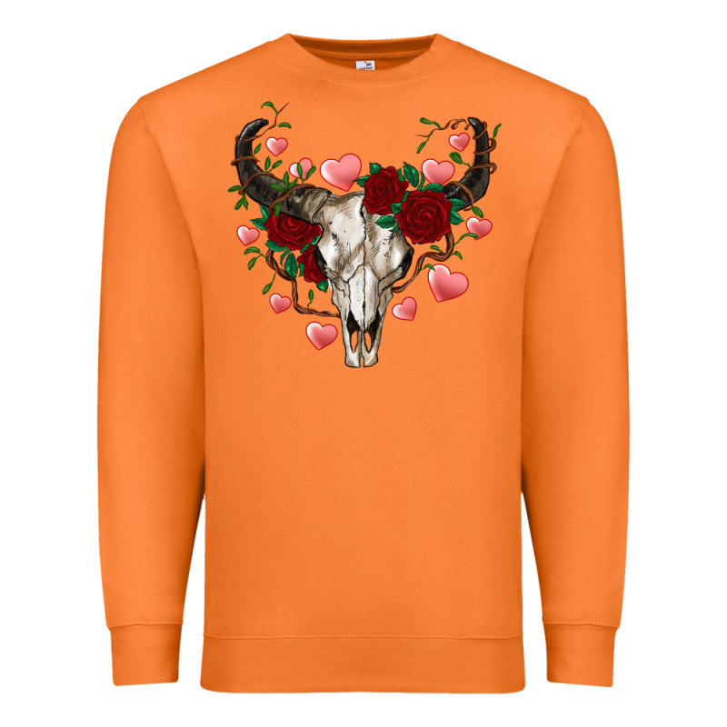 Valentine's Bull Skull Premium Sweatshirt by AdoDesignShop | Teevron