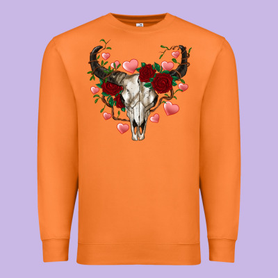 Valentine's Bull Skull Premium Sweatshirt Designed By Adodesignshop