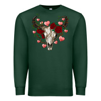 Sports Green valentine's bull skull Premium Sweatshirt - AdoDesignShop