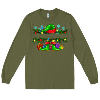 Army Green custom name christmas elf Long Sleeve Tee - texasbilliewilder