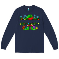 Navy custom name christmas elf Long Sleeve Tee - texasbilliewilder
