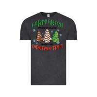 Vintage Black farm fresh christmas trees Vintage Tee - MaliasSmallBusiness