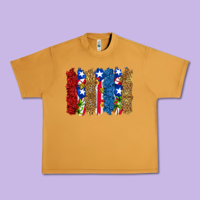 Puerto Rico Republic Brushstrokes Urban Heavy Tee Designed By Ranaportraitstore