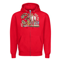 Red three up down Zipper Hoodie - RacoonDesign