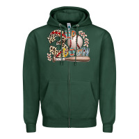 Sports Green three up down Zipper Hoodie - RacoonDesign