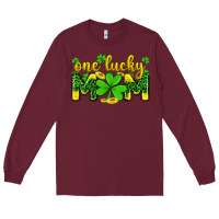 Burgundy one lucky mom Long Sleeve Tee - Zillion Design Studio