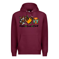 Burgundy peace love camp ado Premium Hoodie - AdoDesignShop