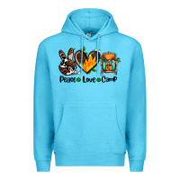 Ocean Blue peace love camp ado Premium Hoodie - AdoDesignShop